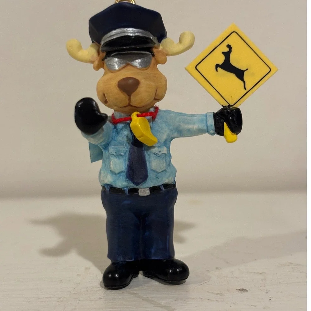 Carlton Cards Stop for‎ Christmas Moose Crossing Guard Ornament CXOR-171E New